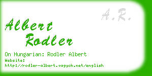 albert rodler business card